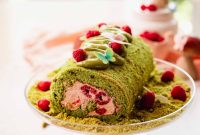 Velvet Pistachio Raspberry Roll