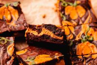 Swirled Pumpkin Cheesecake Brownie Bars