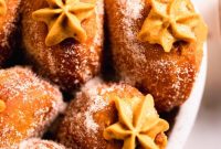 No-Knead Pumpkin Spice Donuts with Creamy Pumpkin Custard
