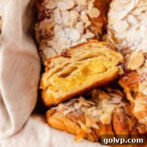 almond croissant in basket