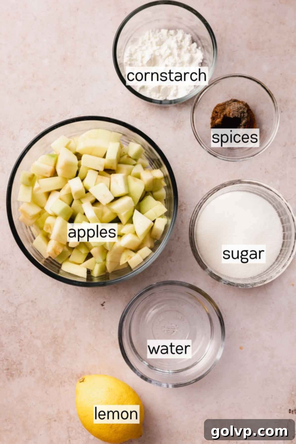 ingredients for spiced apple filling