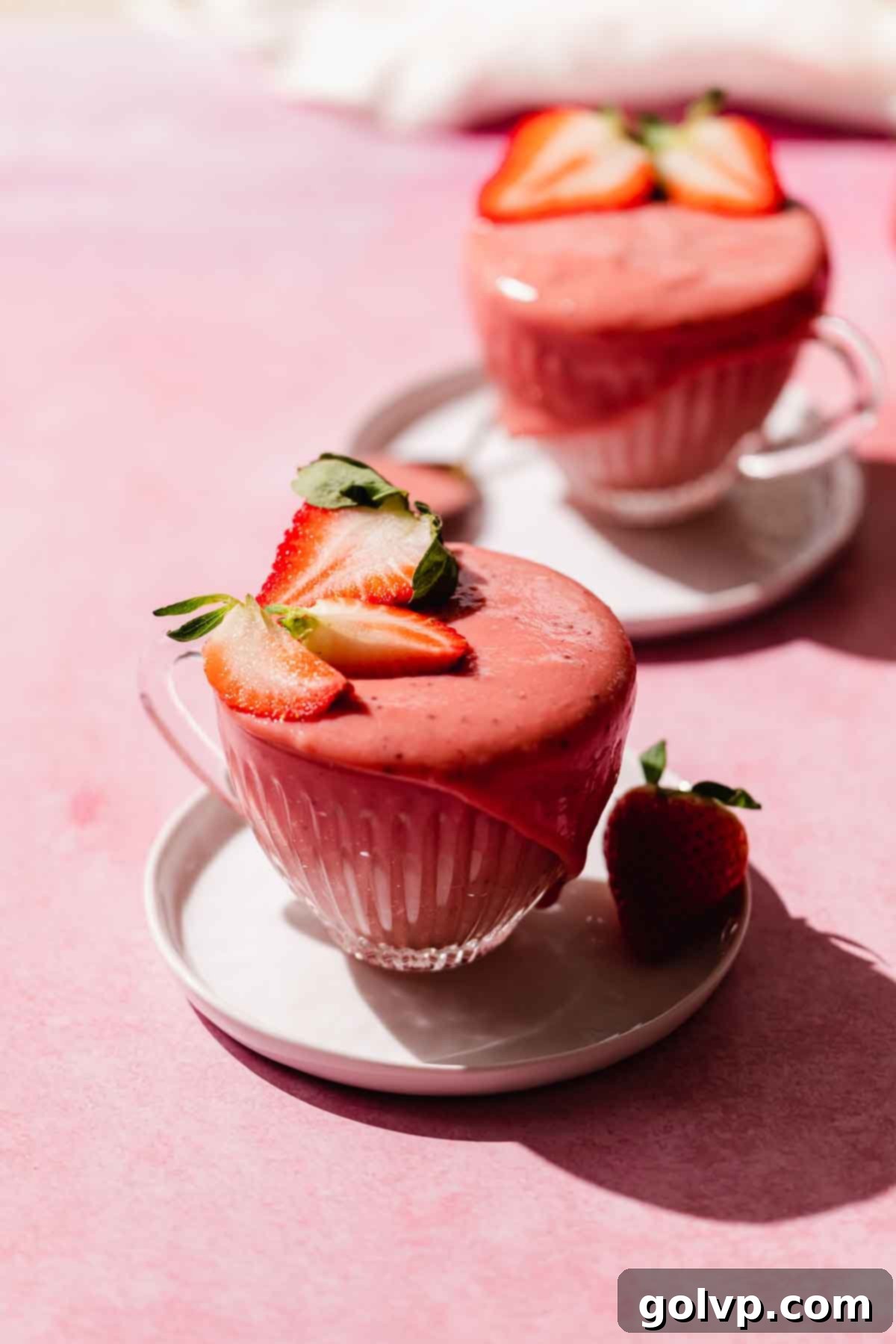 pink strawberry curd in a cup