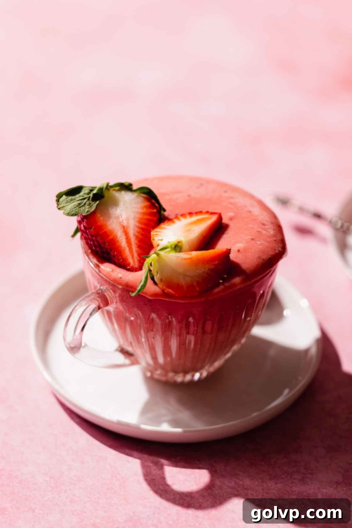 strawberry curd in a glass cup