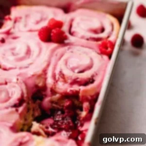 raspberry rolls with gooey filling