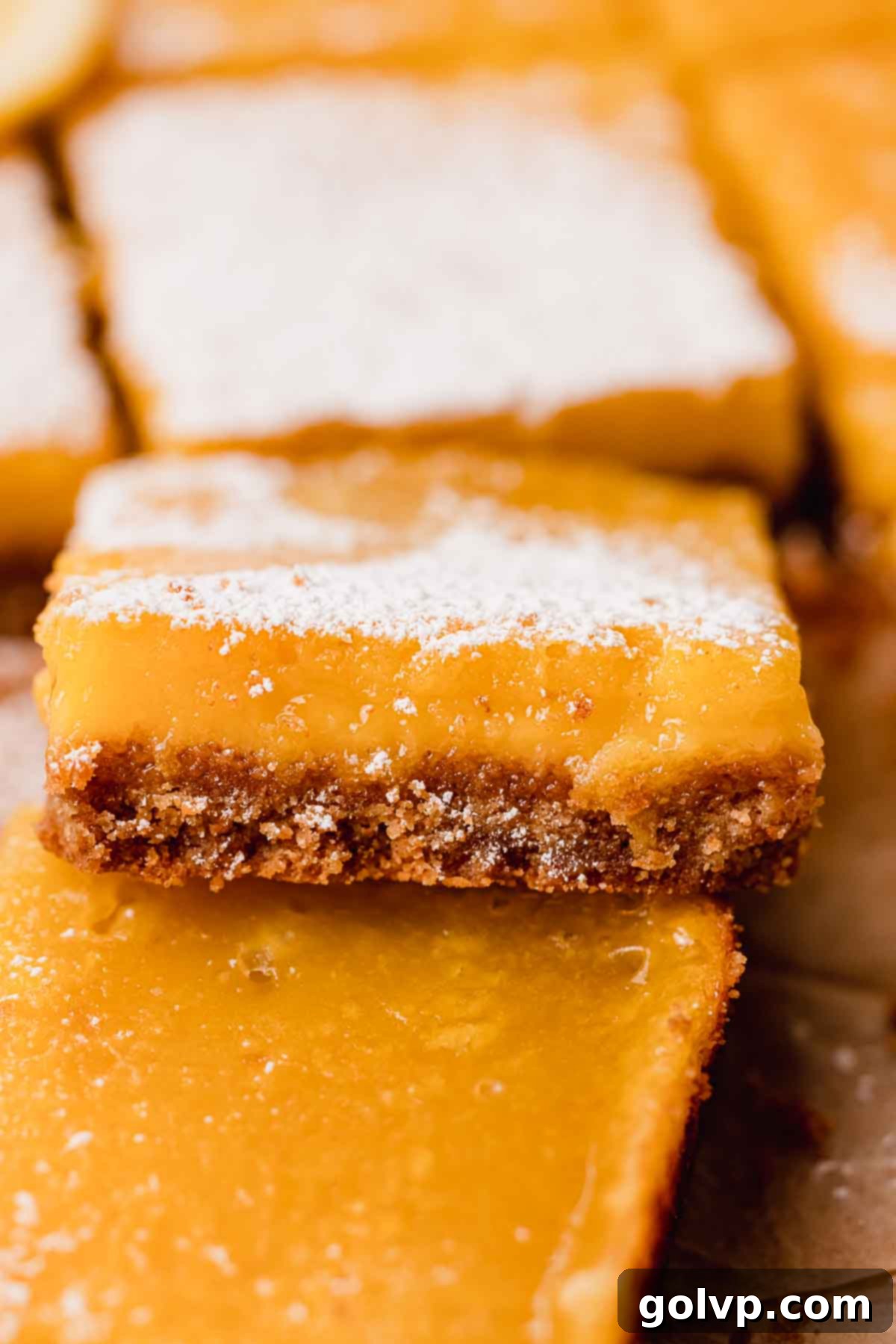 closeup of lemon bars texture