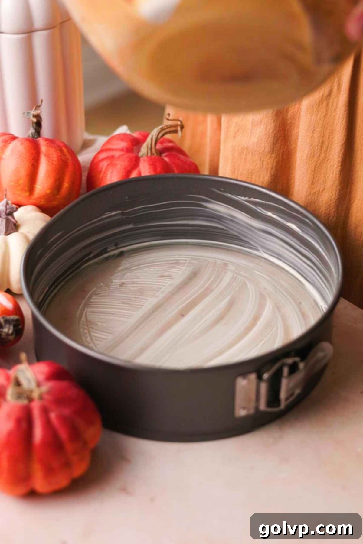 buttered springform pan