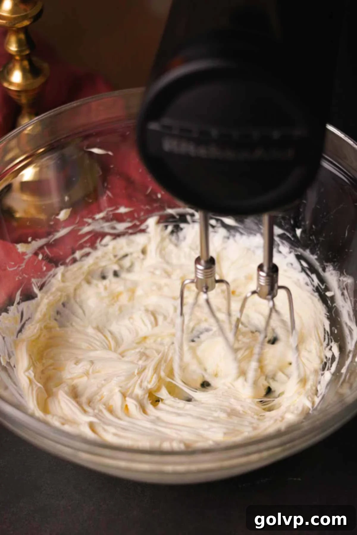 Dark Chocolate Fudge Cookies 10 creaming together butter for frosting
