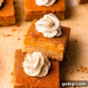 pumpkin pie bars close up