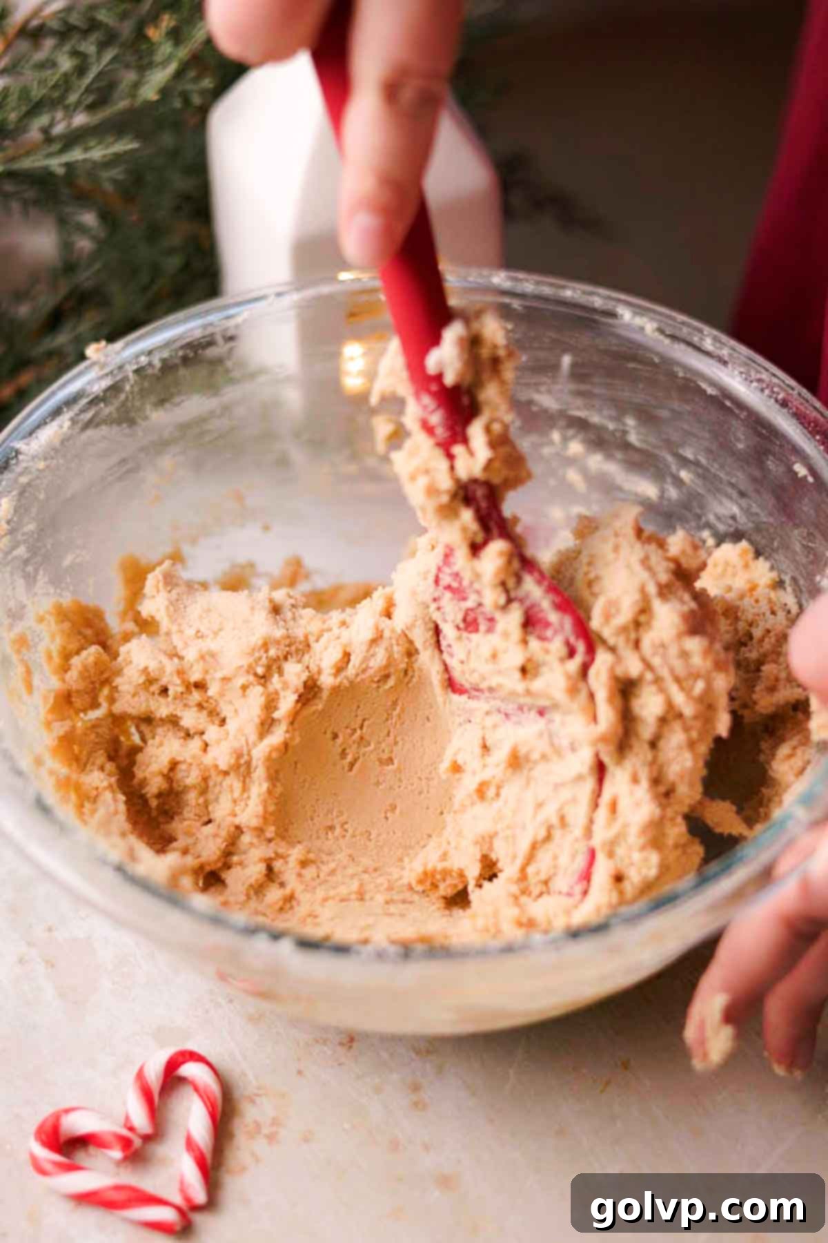 folding dough together