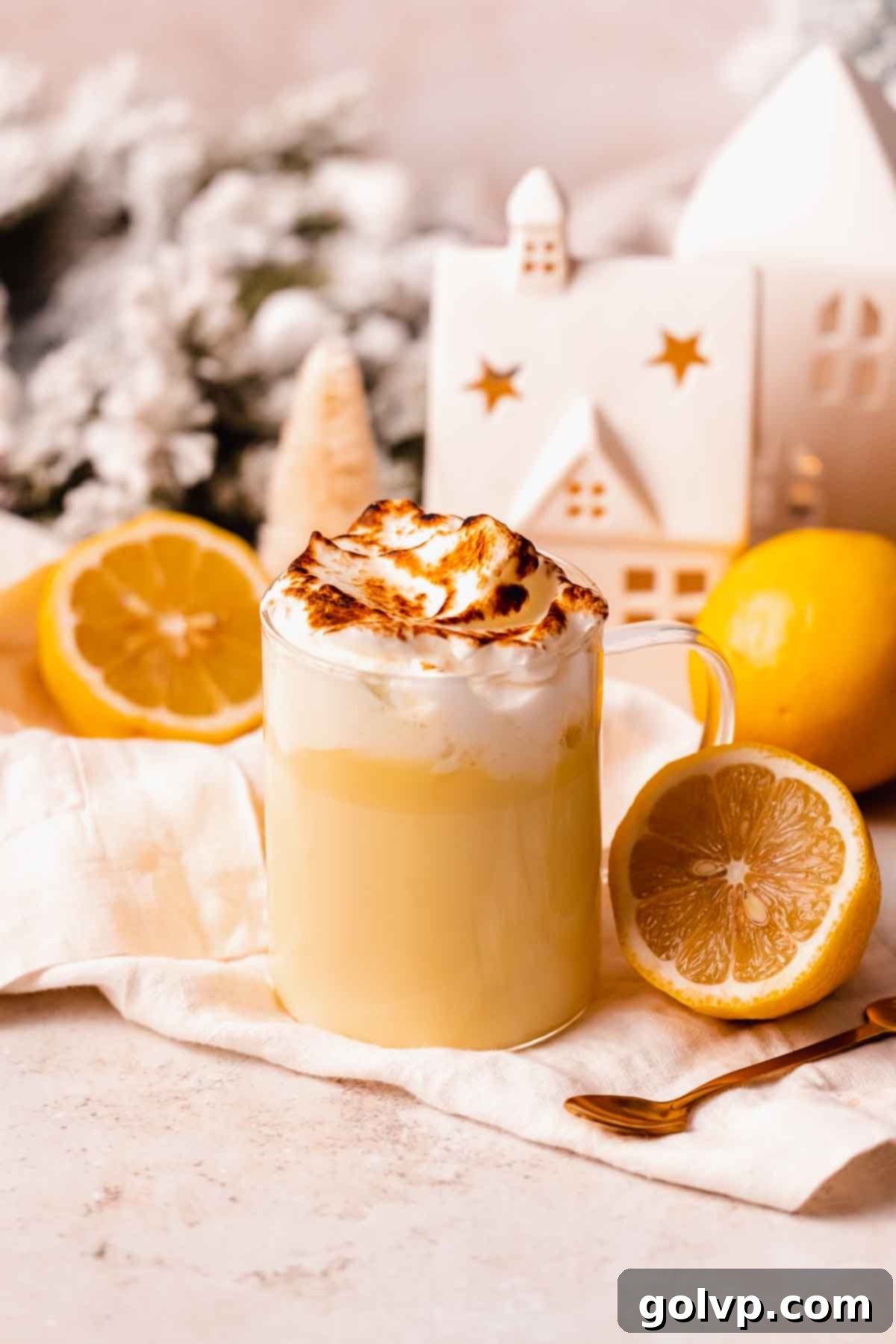 Zesty Meringue White Hot Cocoa Dream 2 lemon white hot chocolate with meringue topping