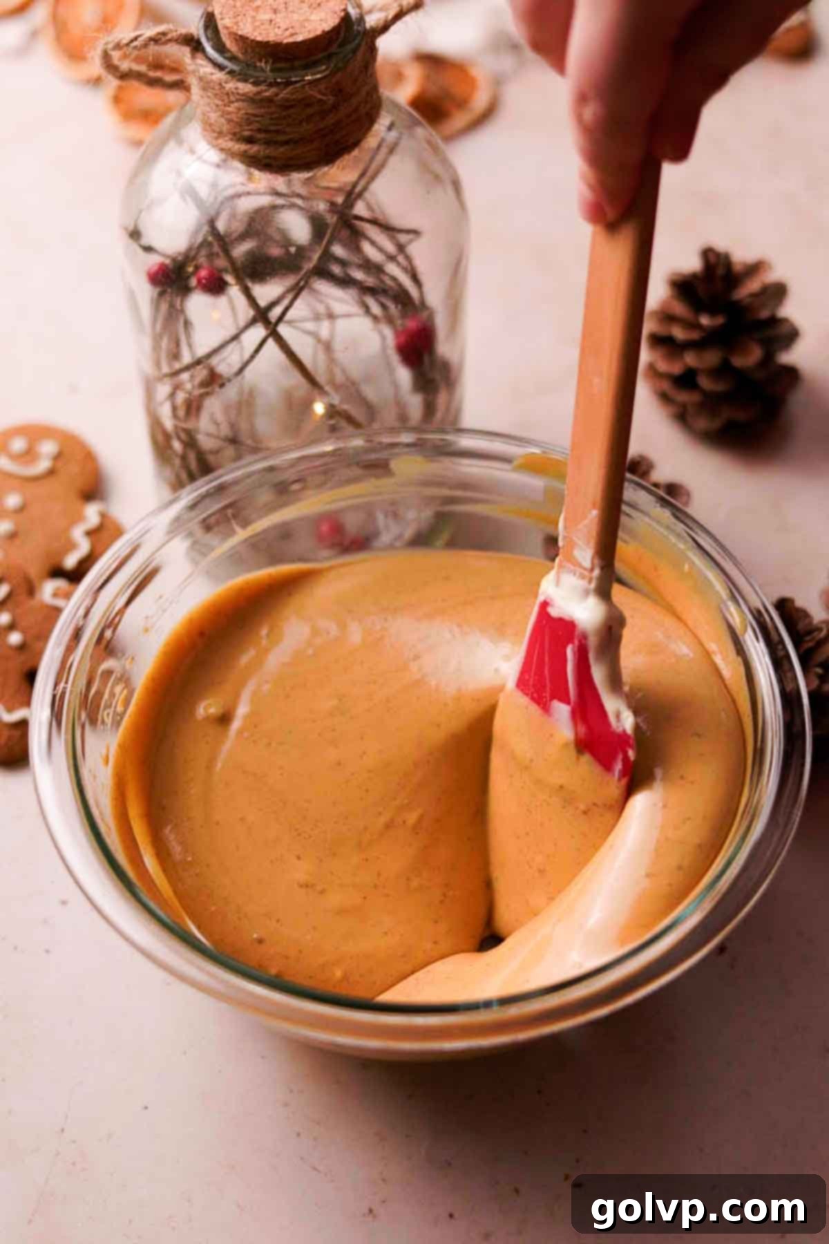 stirring in molasses to half the batter
