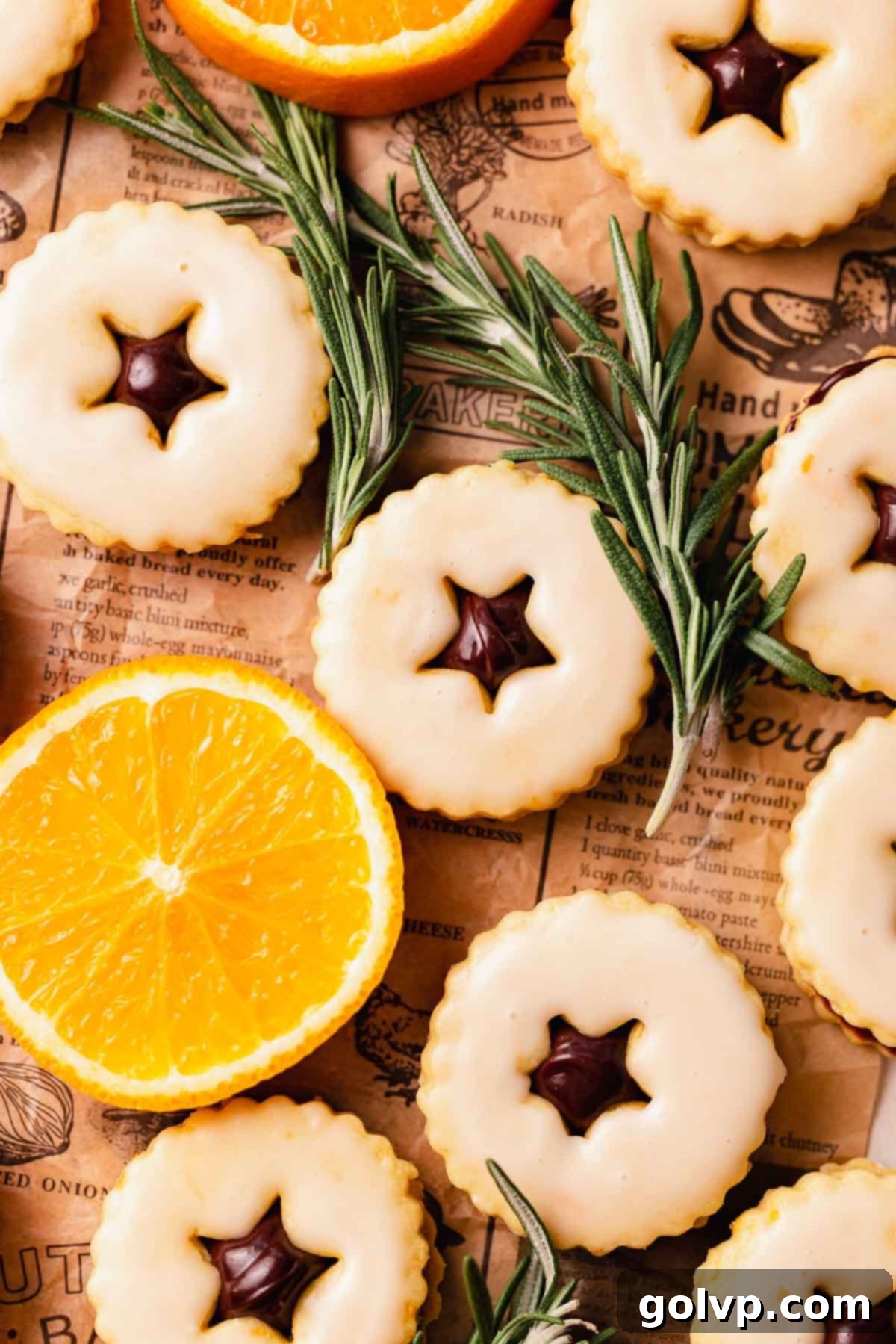 orange shortbread cookies, showcasing their golden hue and perfect round shape