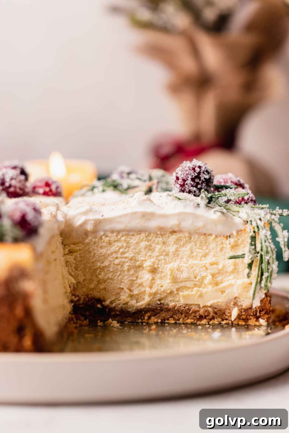 Decadent Holiday Eggnog Cheesecake 13 creamy eggnog cheesecake texture