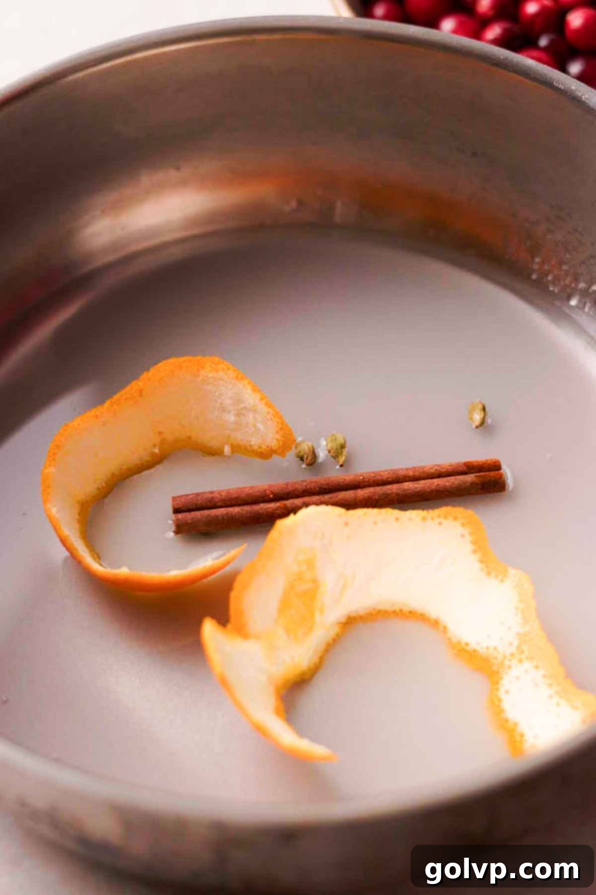 spice and orange peel infused sugar syrup