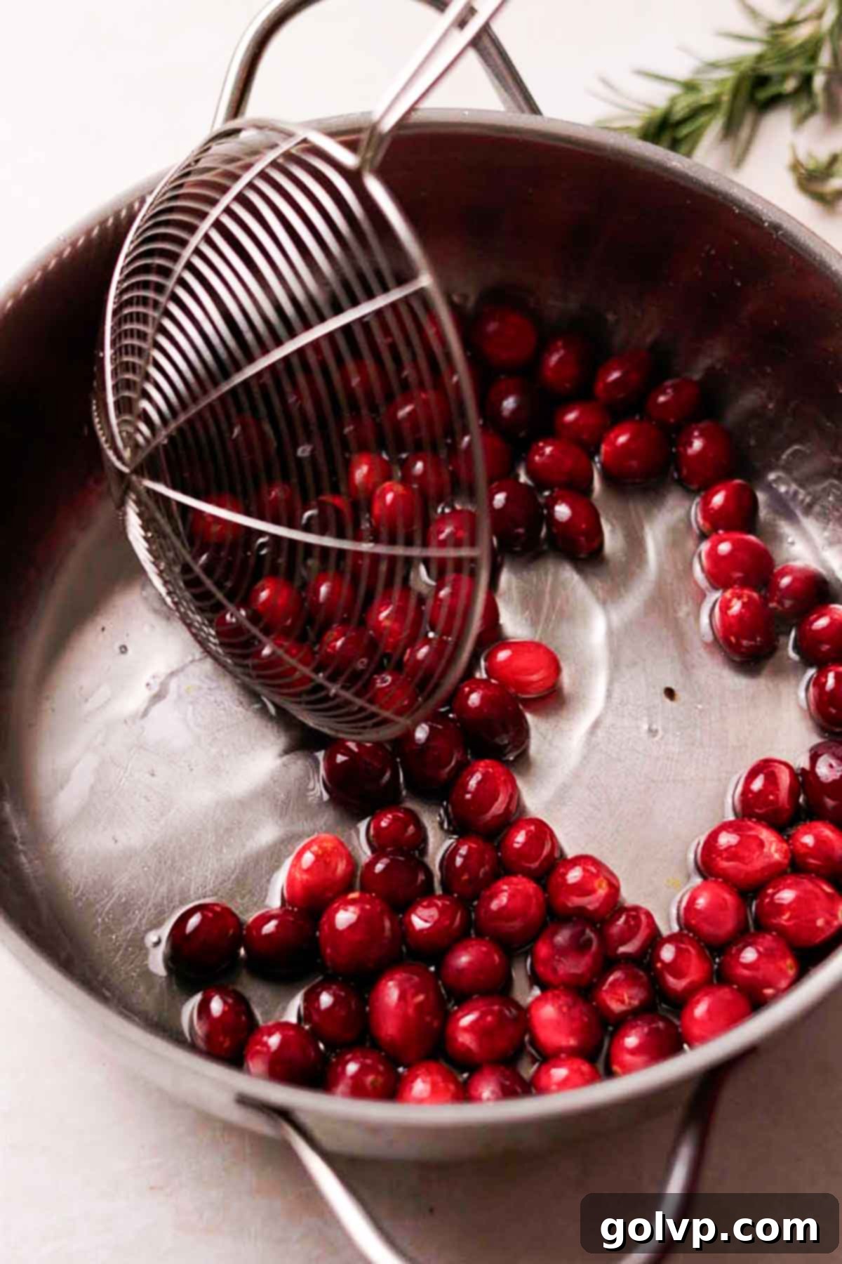 coating cranberries in syrup