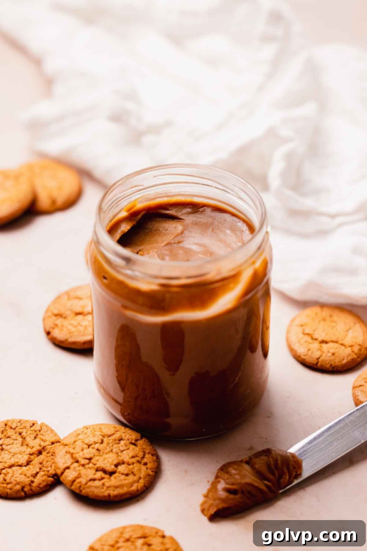 creamy cookie butter in jar