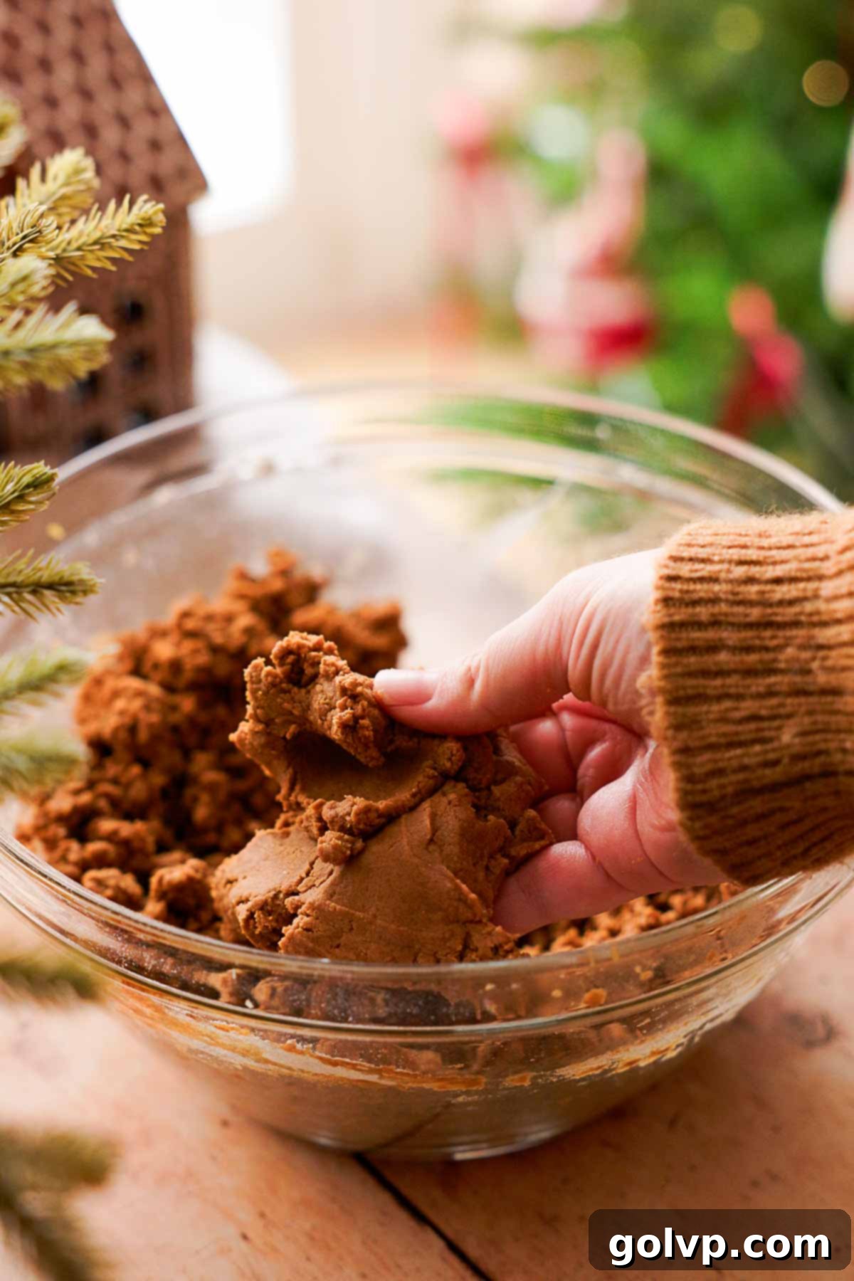 gingerbread cookie dough for cookie molds