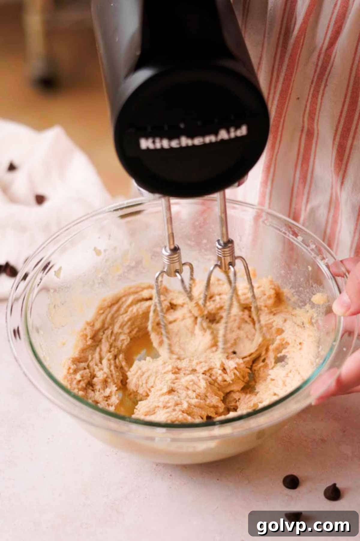 creaming butter and sugar together for oatmeal cookie dough