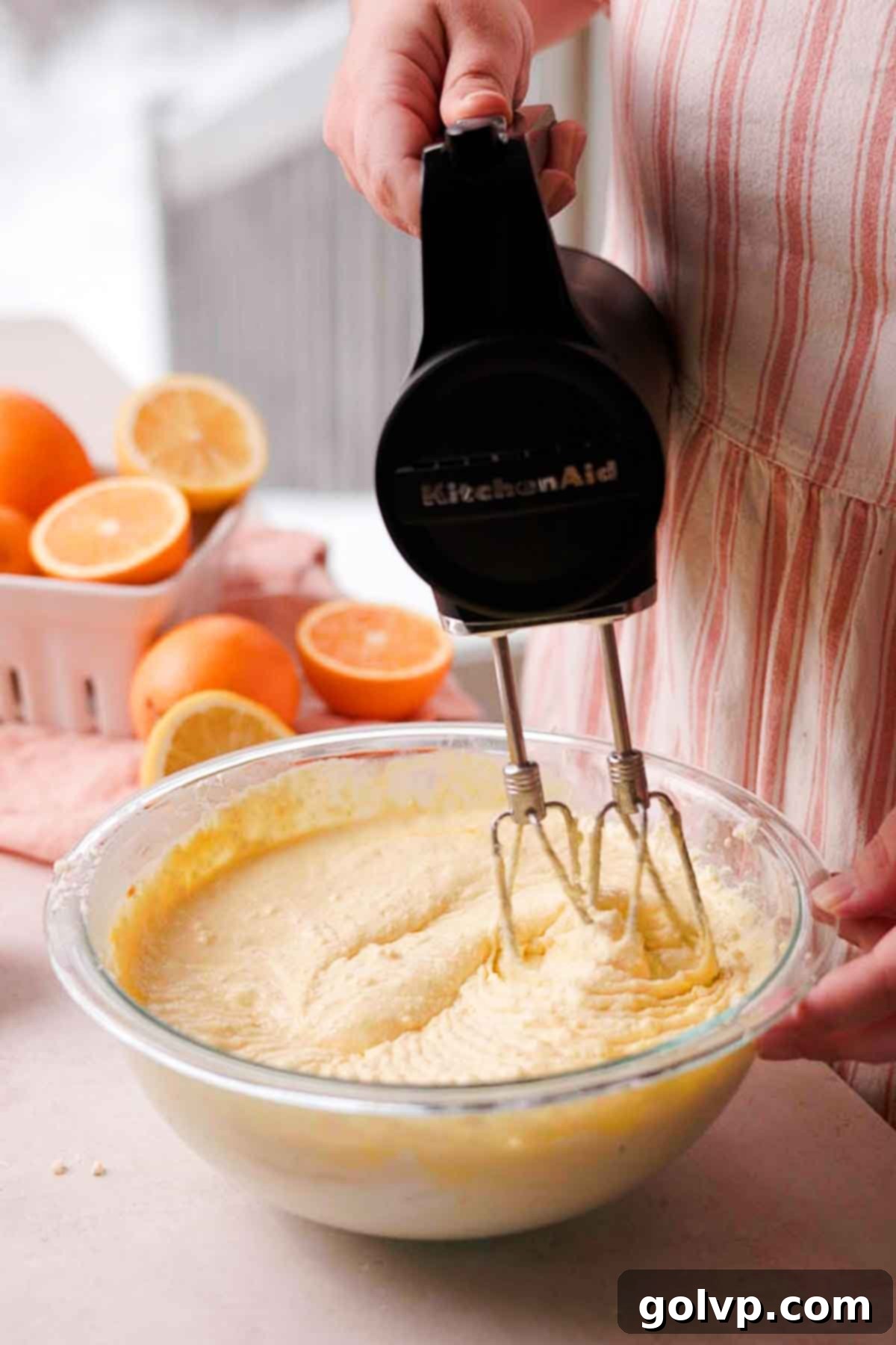 beating cottage cheese cheesecake batter with electric mixer