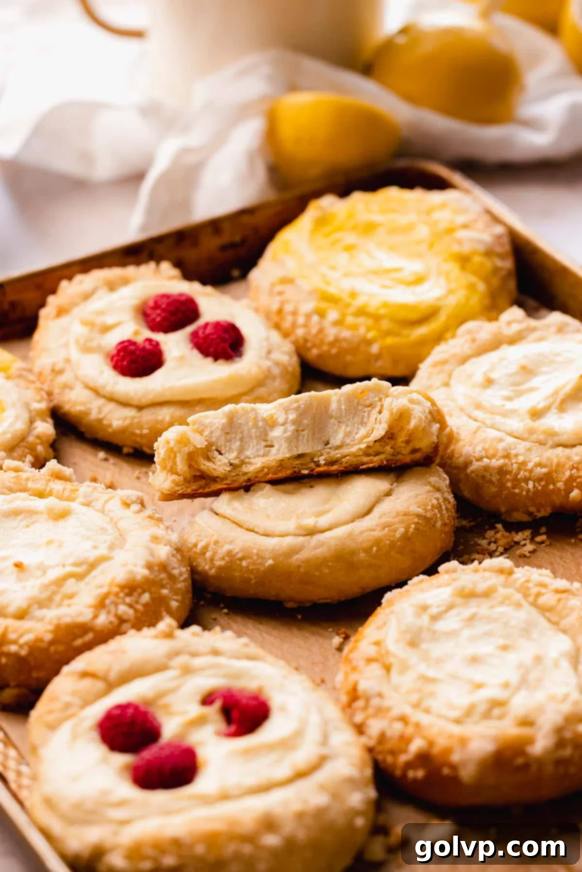 vatrushka half to show cottage cheese filling