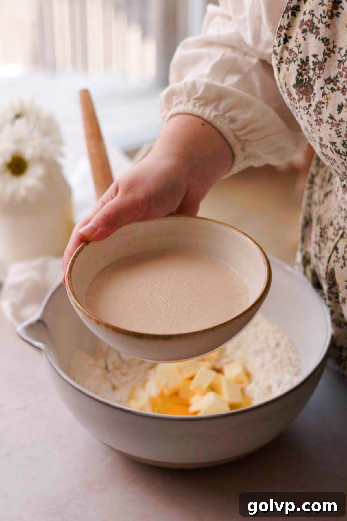 bloomed yeast in a bowl