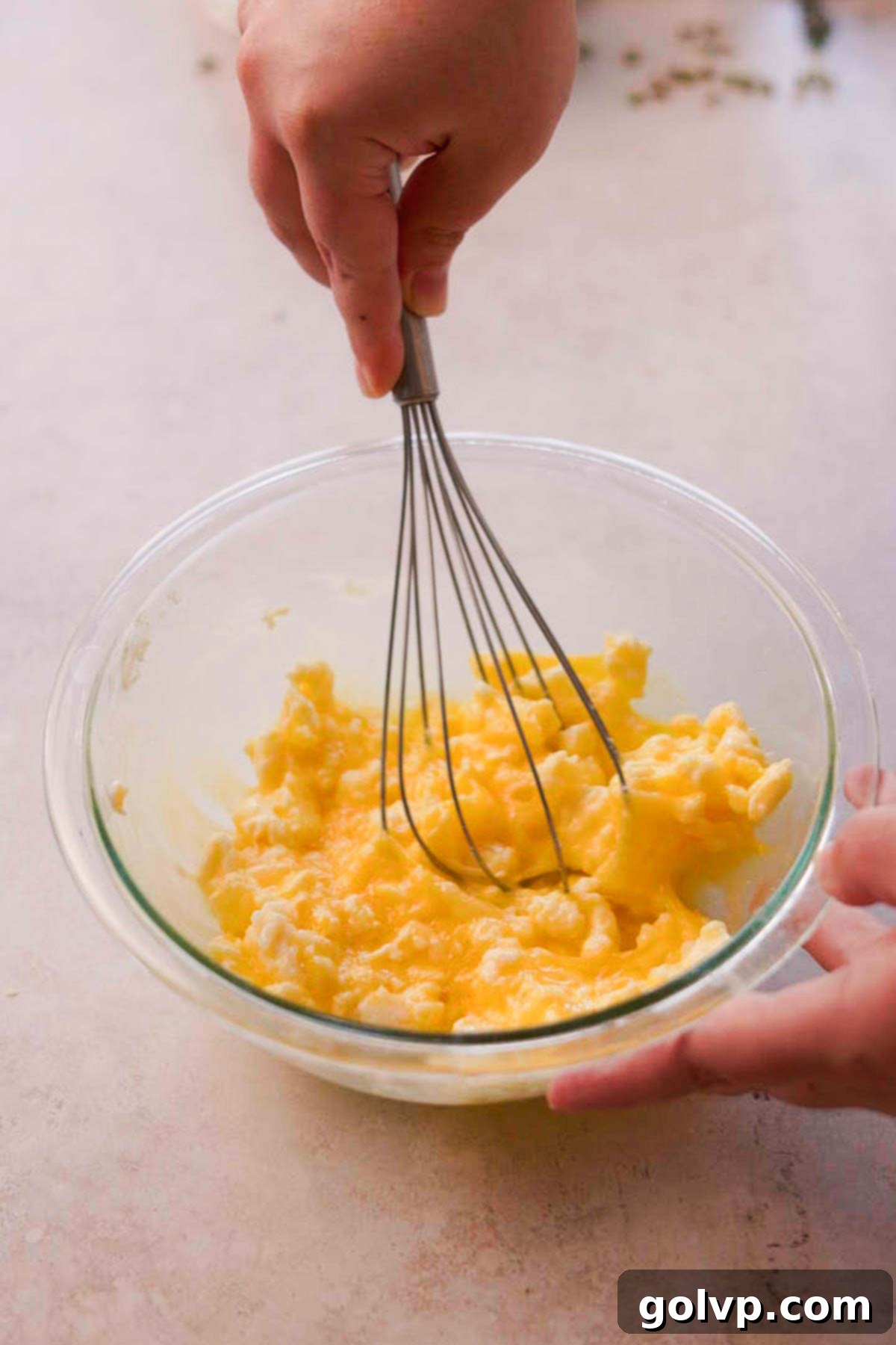 Double Almond Gooey Coffee Cake 12 whisking eggs into frangipane filling