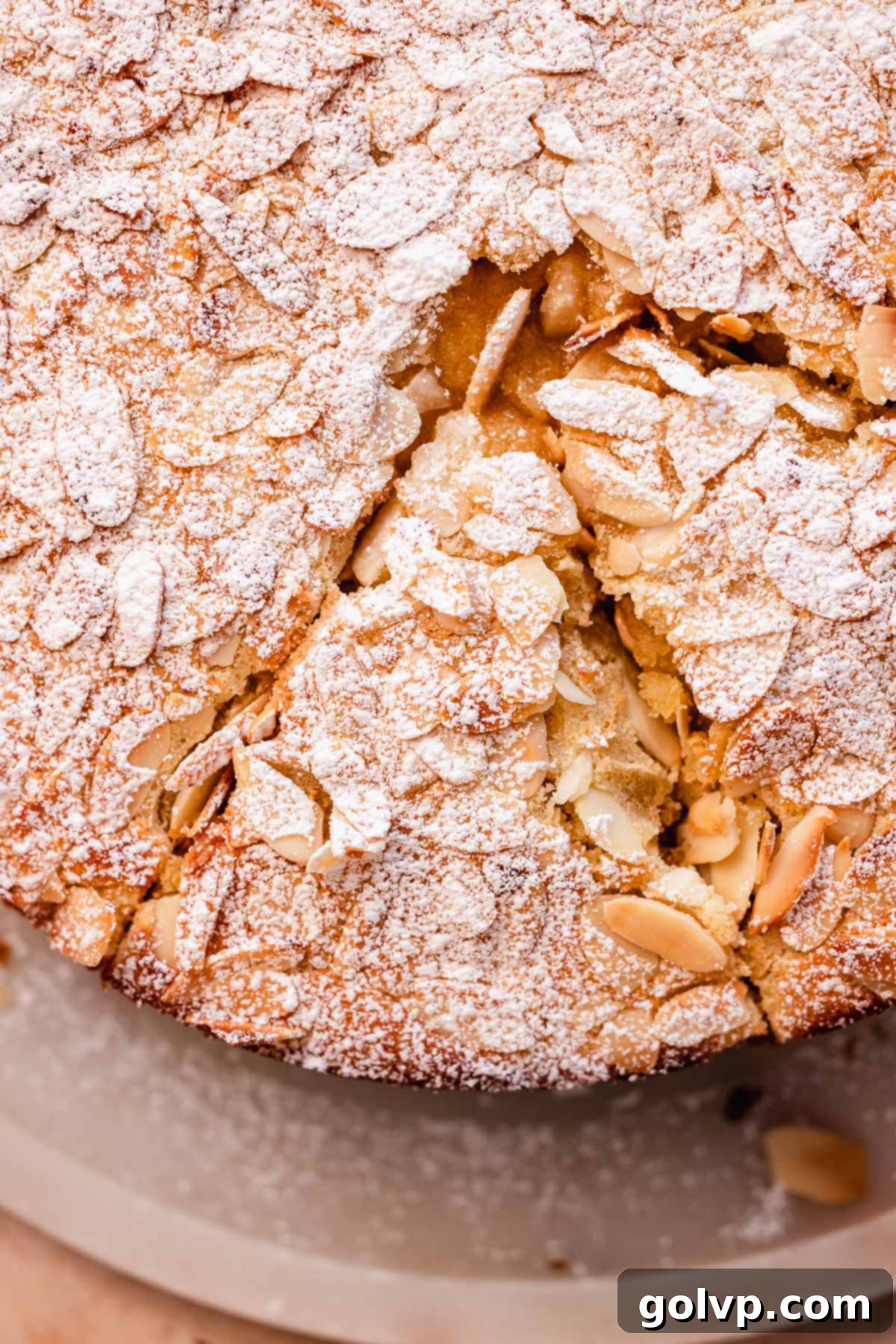Double Almond Gooey Coffee Cake 18 slices of almond coffee cake with gooey frangipane topping