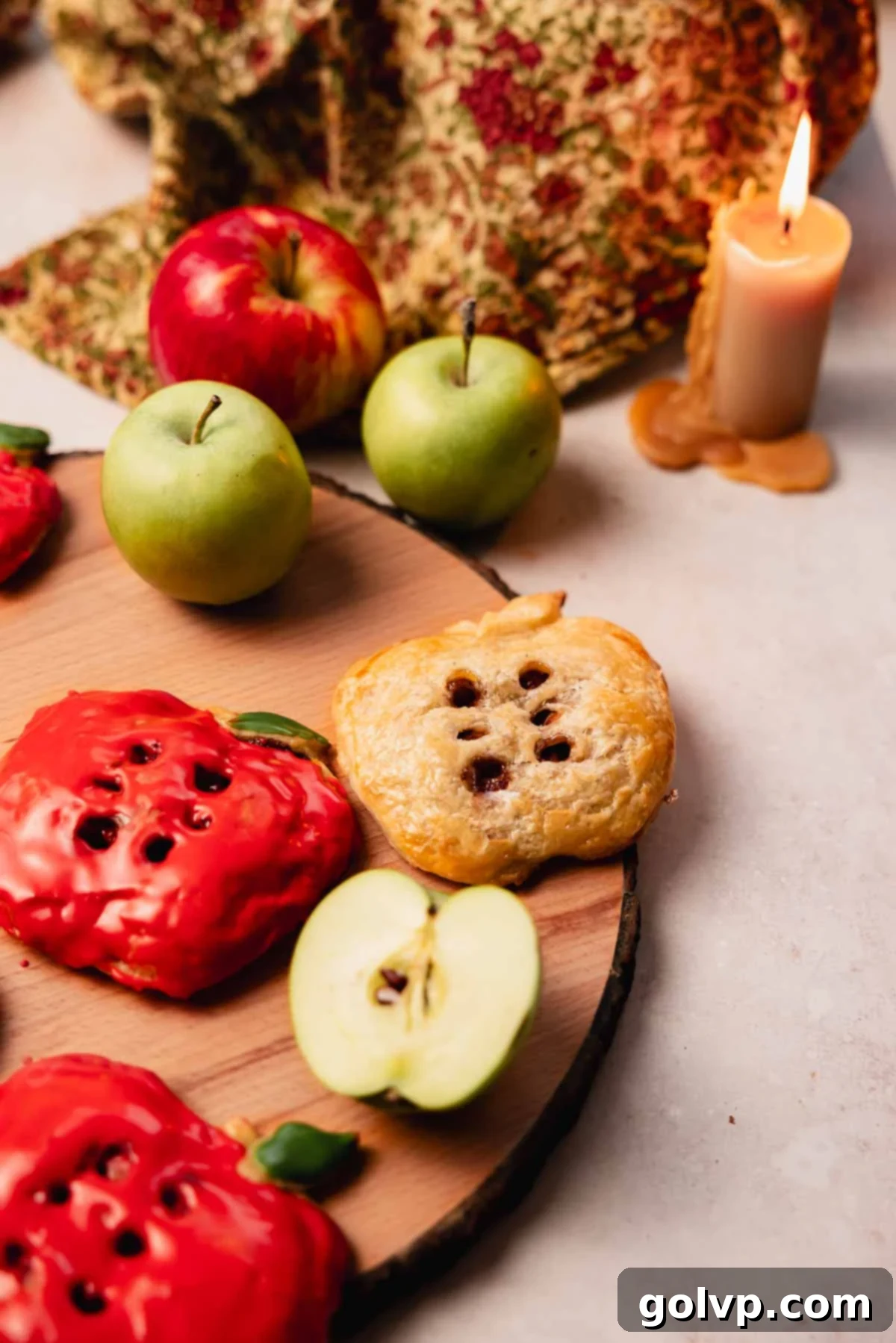 Apple shaped apple hand pies with a beautiful golden crust