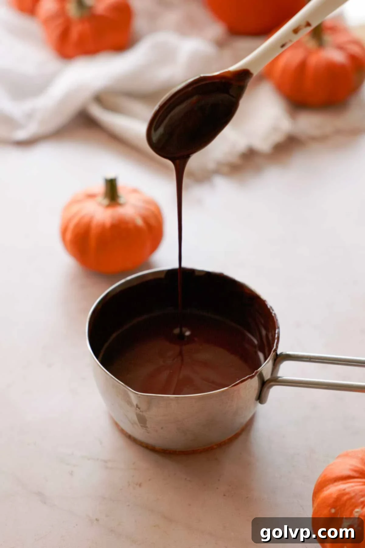 melted chocolate and butter in small saucepan