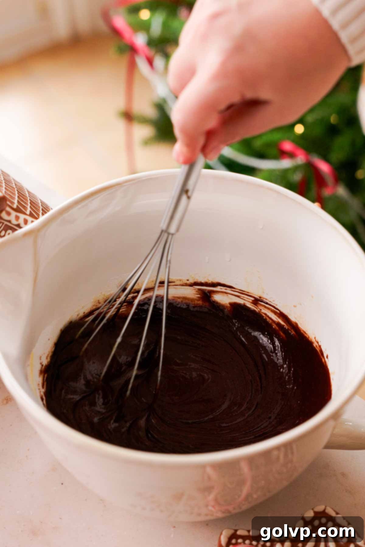 whisking brownie batter wet ingredients