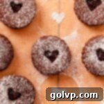 Holiday Cookie Delights 2024 10 chocolate almond linzer cookies with cherry jam filling, a delightful holiday treat