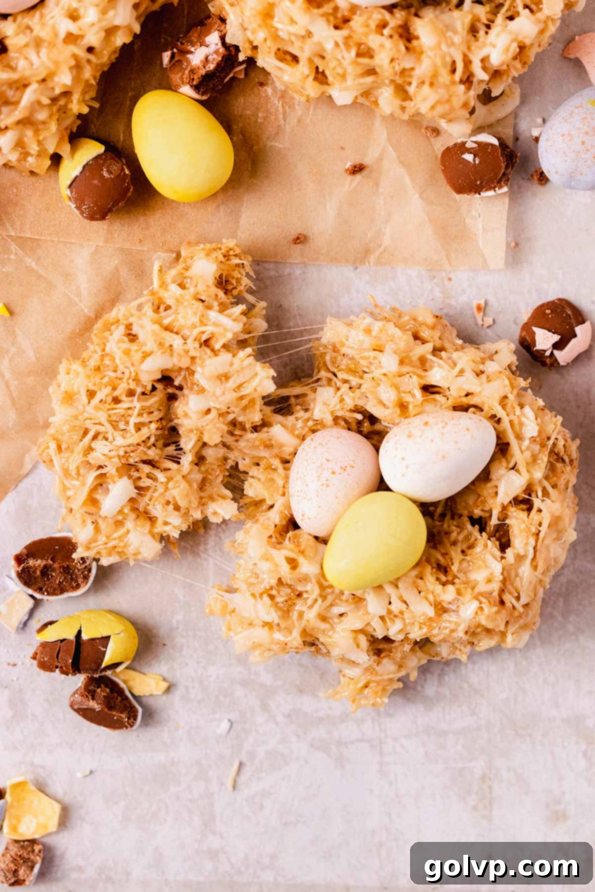 Broken Birds Nest Cookie showcasing its stretchy marshmallow and chewy texture