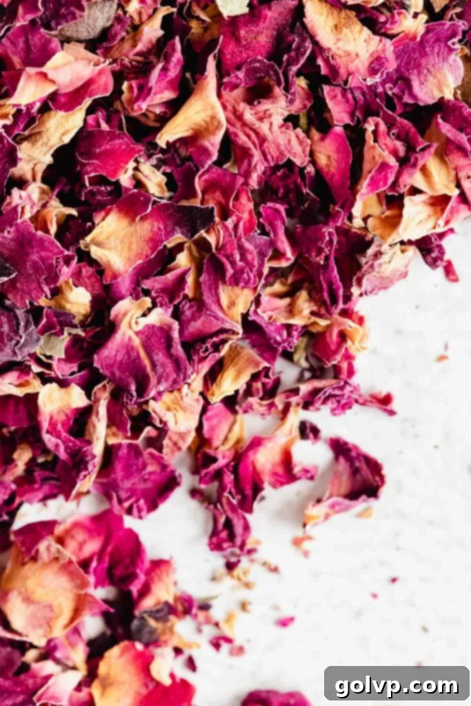 dried rose petals