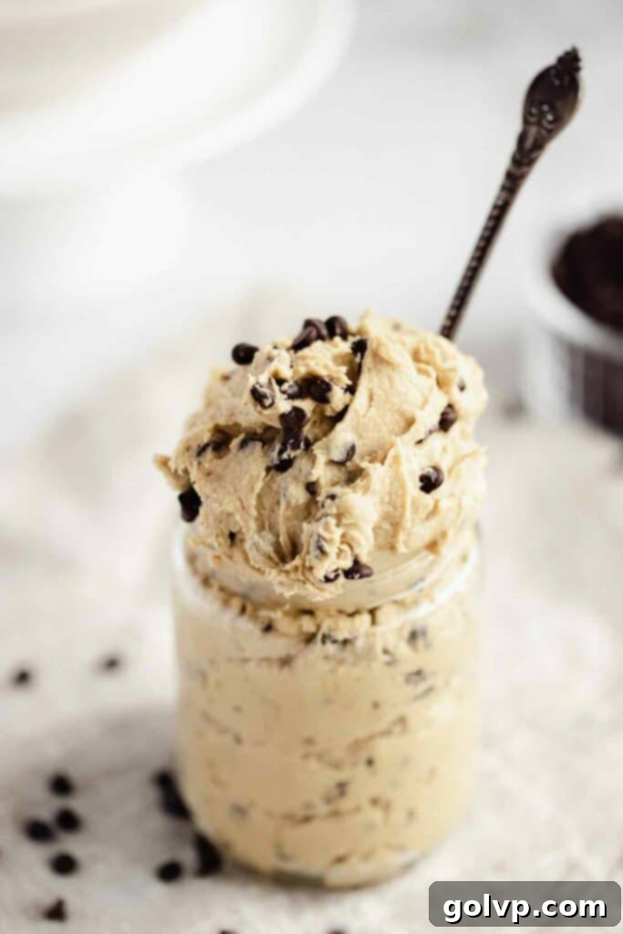 brown butter cookie dough in jar