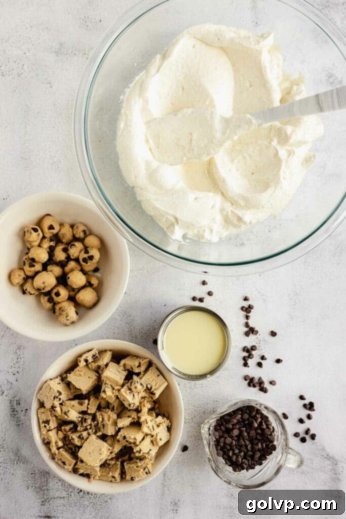 Close-up of brown butter cookie dough ingredients