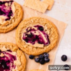 blueberry cheesecake cookie closeup on parchment paper