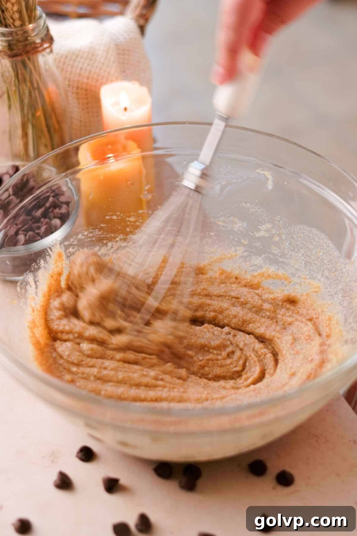 Heavenly Toffee Cookies: Our Foolproof Homemade Toffee Secret 12 whisking brown butter and brown sugar until creamy with metal whisk