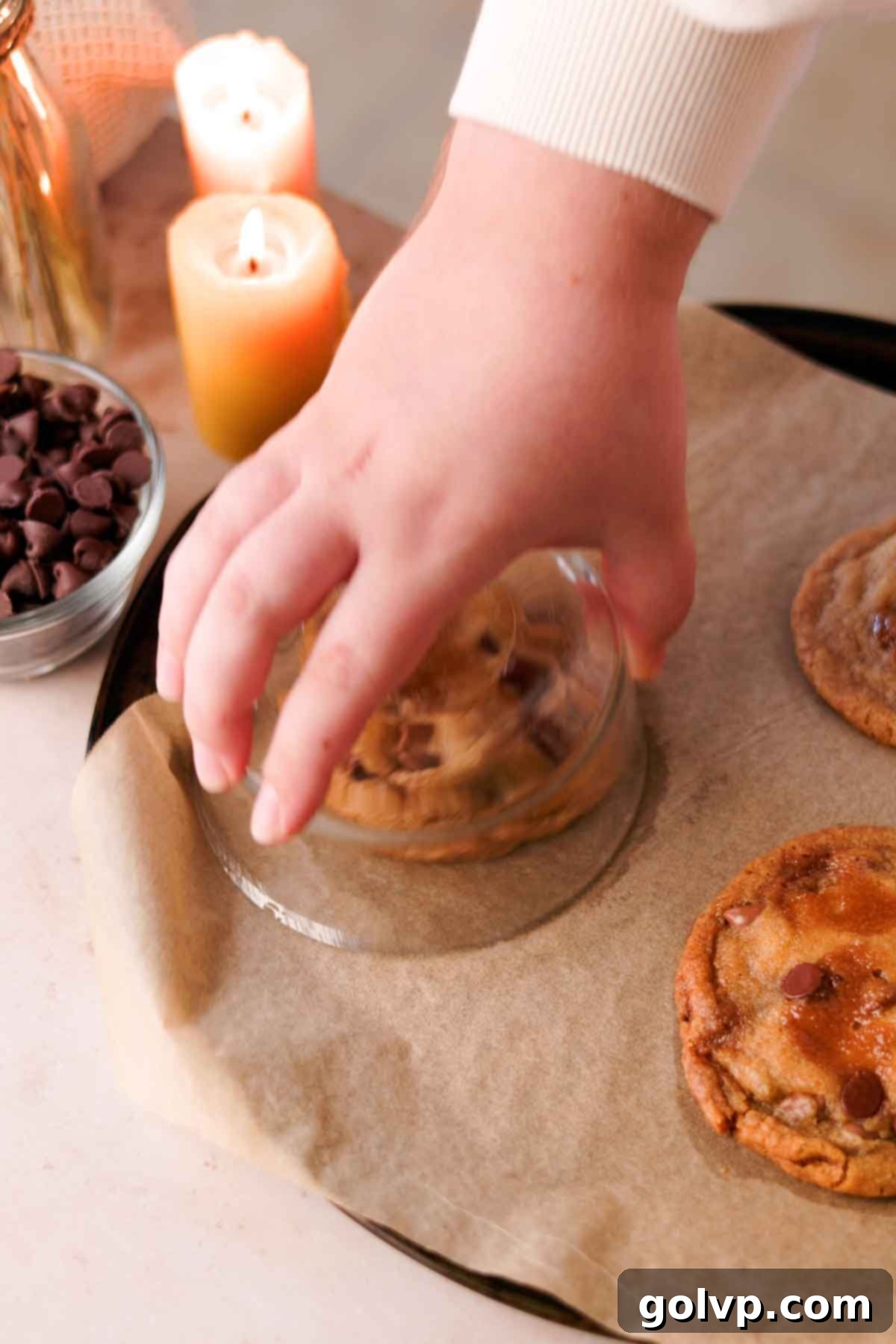 Heavenly Toffee Cookies: Our Foolproof Homemade Toffee Secret 19 shaping cookies with round glass container