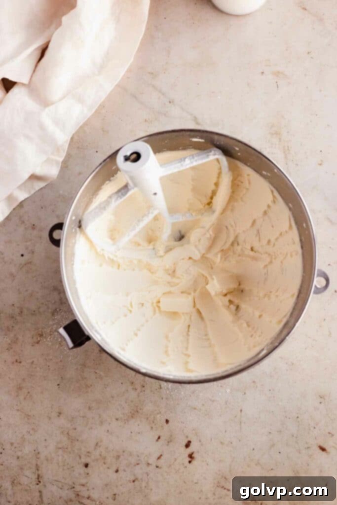 Butter and sugar beaten until light and fluffy