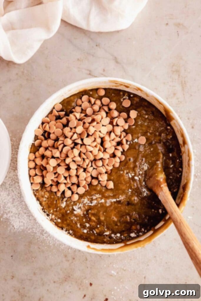 Adding butterscotch chips to blondie batter