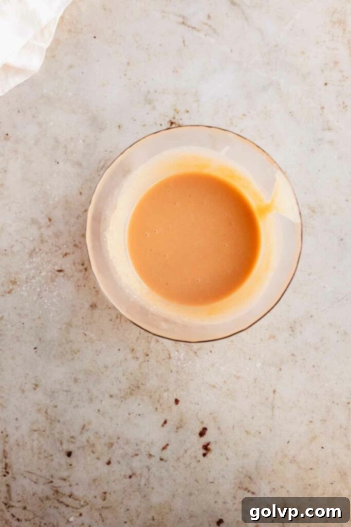 Melted butterscotch chips and cream