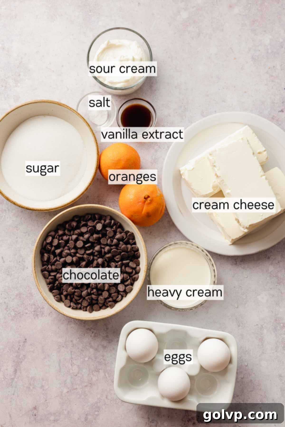 chocolate orange cheesecake batter ingredients