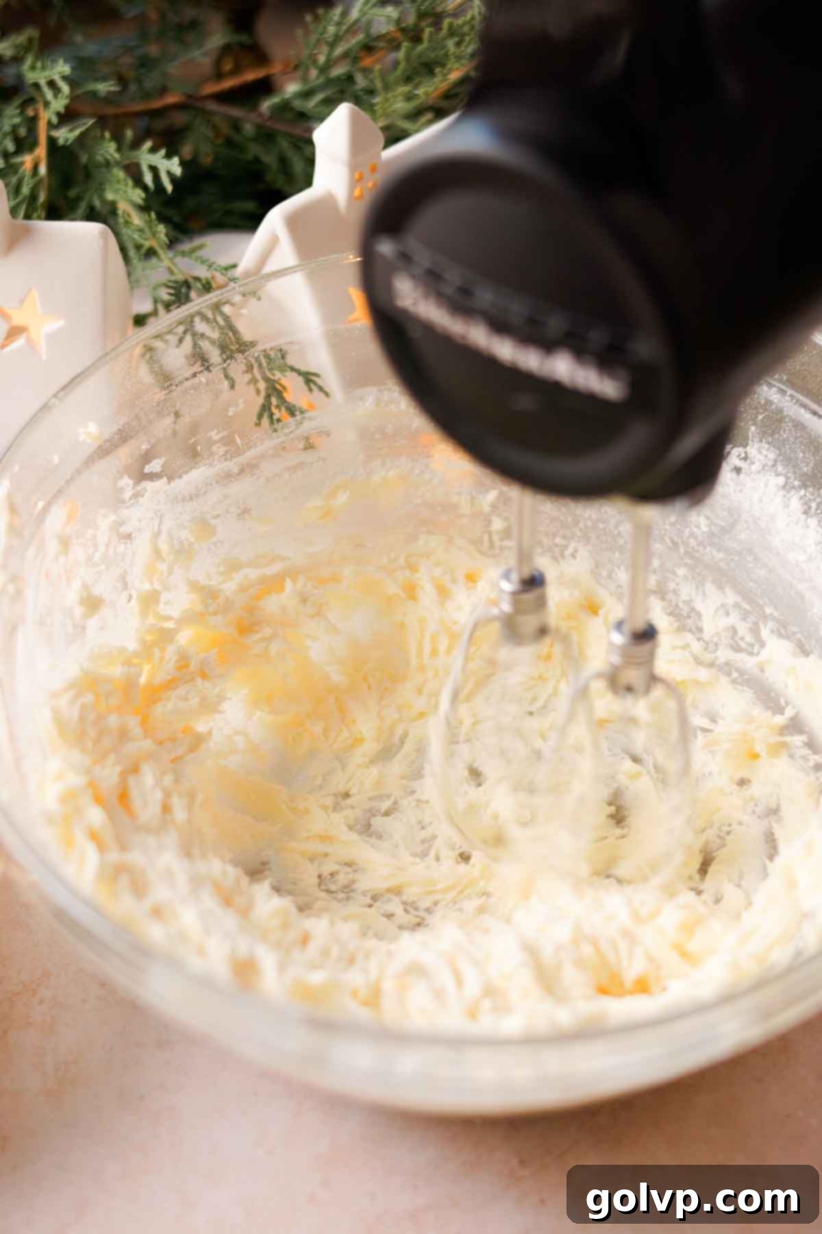 creaming butter and sugar together with an electric hand mixer
