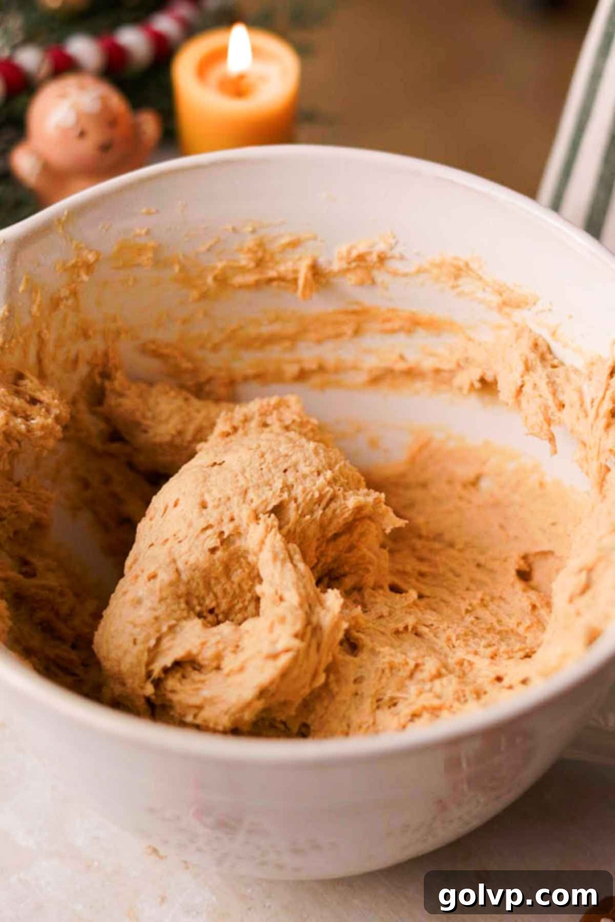 gingerbread cinnamon roll dough before rising