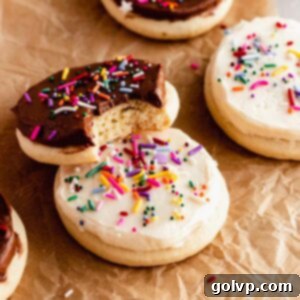 Classic Buttercream Sugar Cookies 16 A perfectly frosted sugar cookie with a bite taken out