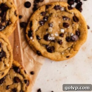 chocolate chip cookie on parchment paper