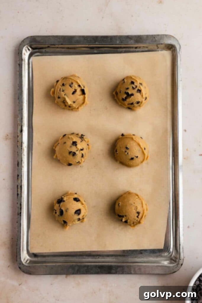 scooped cookie dough