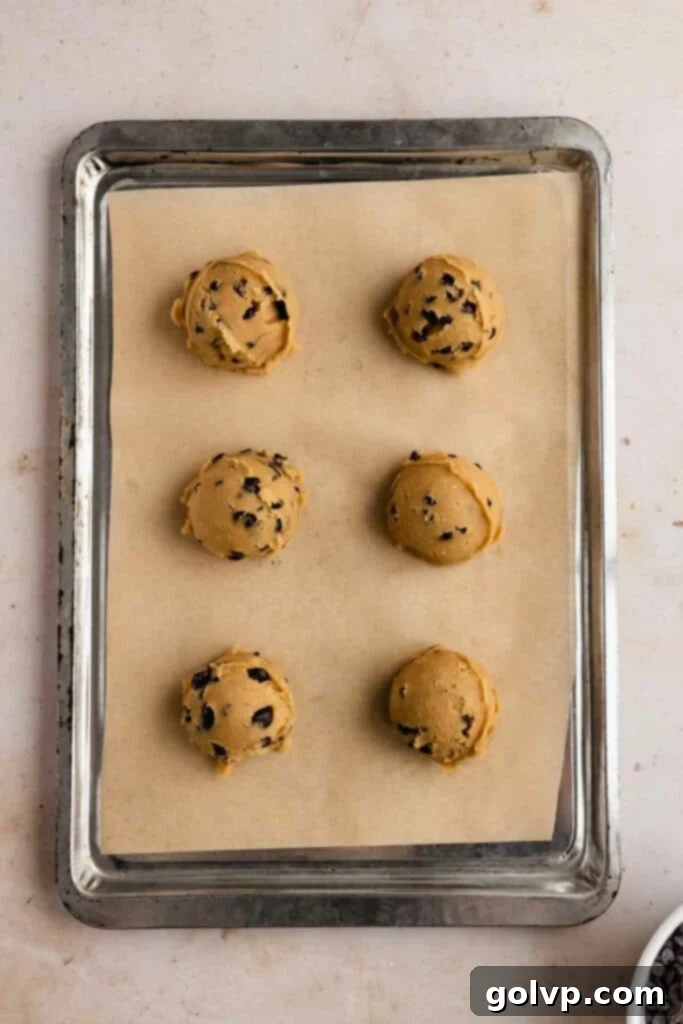 scooped cookie dough
