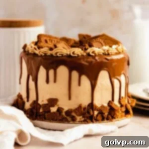 Cake with biscoff drip