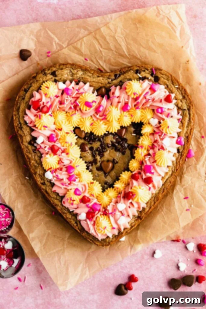 frosted heart cookie cake